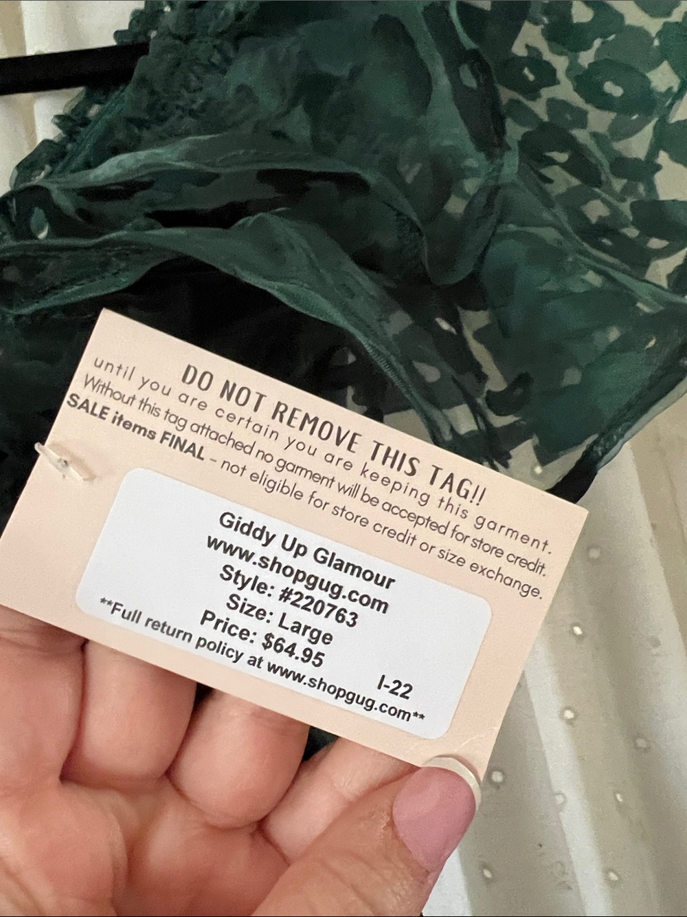 Entro Emerald Green Ruffled Sleeved Party Dress - Picture 7 of 7